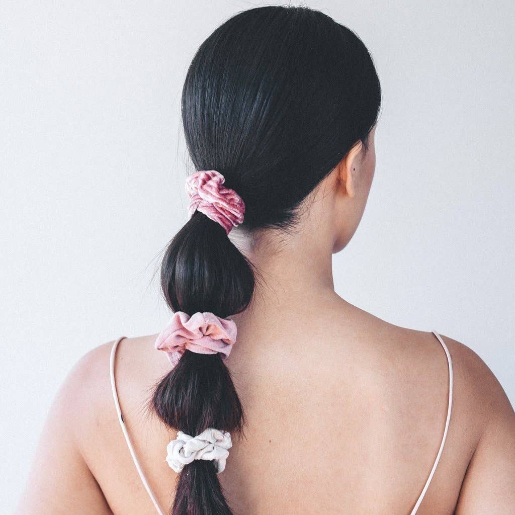 Velvet Scrunchies - Blush and Mauve - OLIVIA PAISLEY 