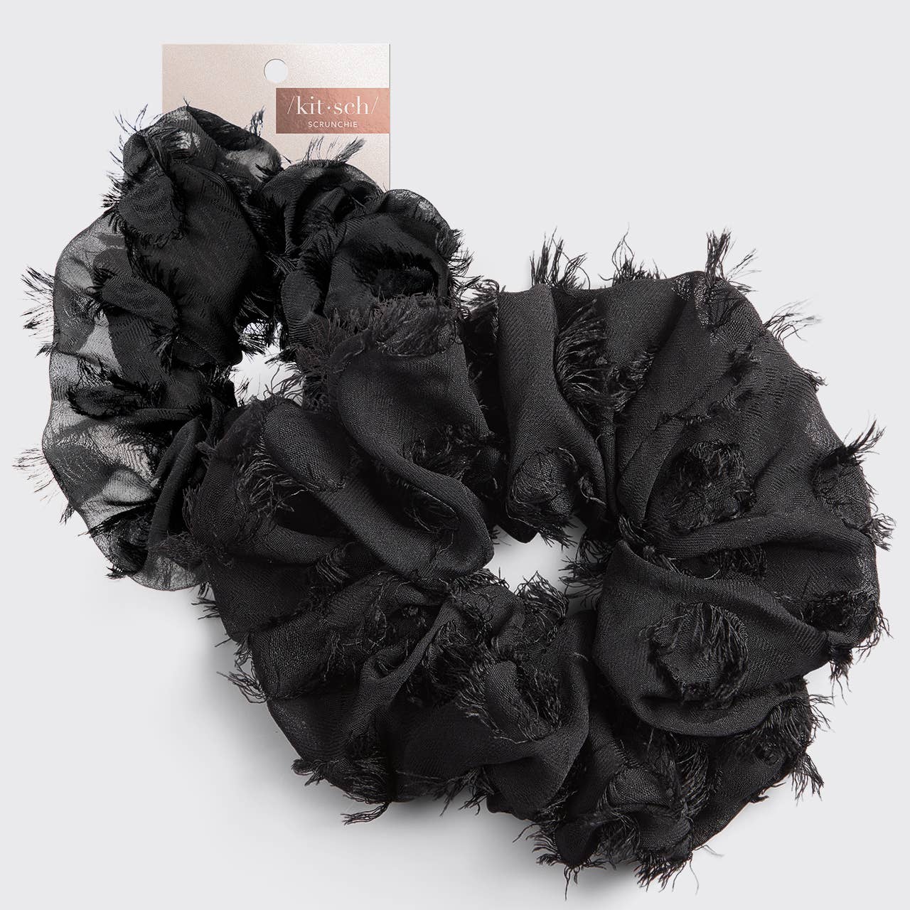 Brunch Scrunchie - Frayed Black - OLIVIA PAISLEY 