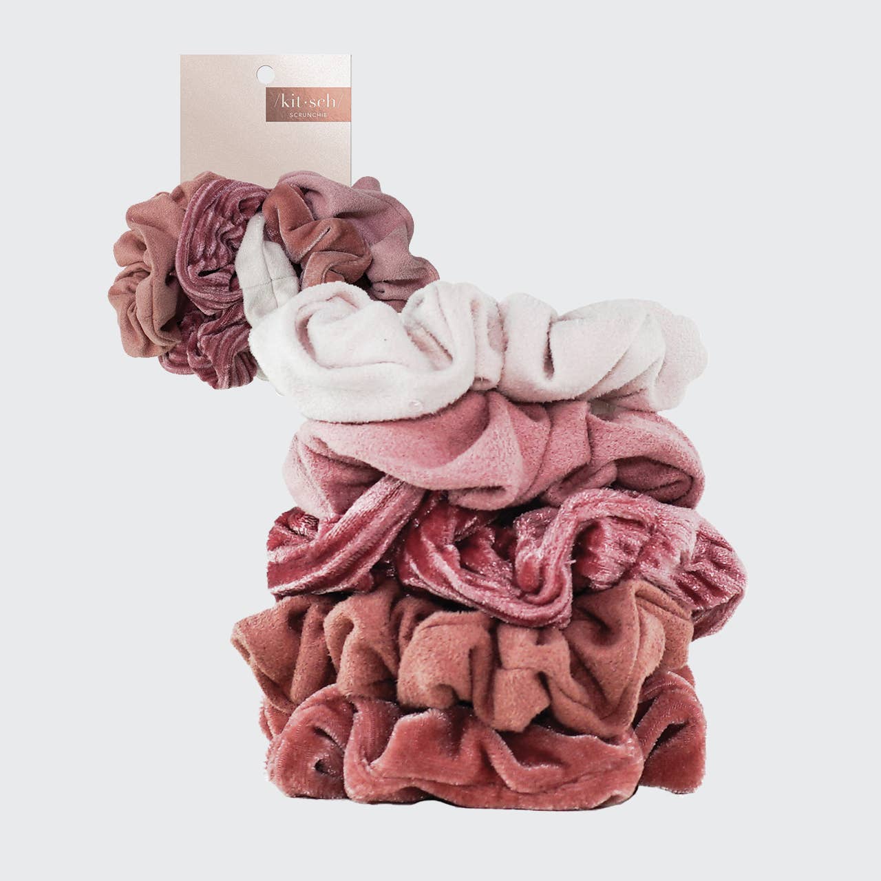 Velvet Scrunchies - Blush and Mauve - OLIVIA PAISLEY 