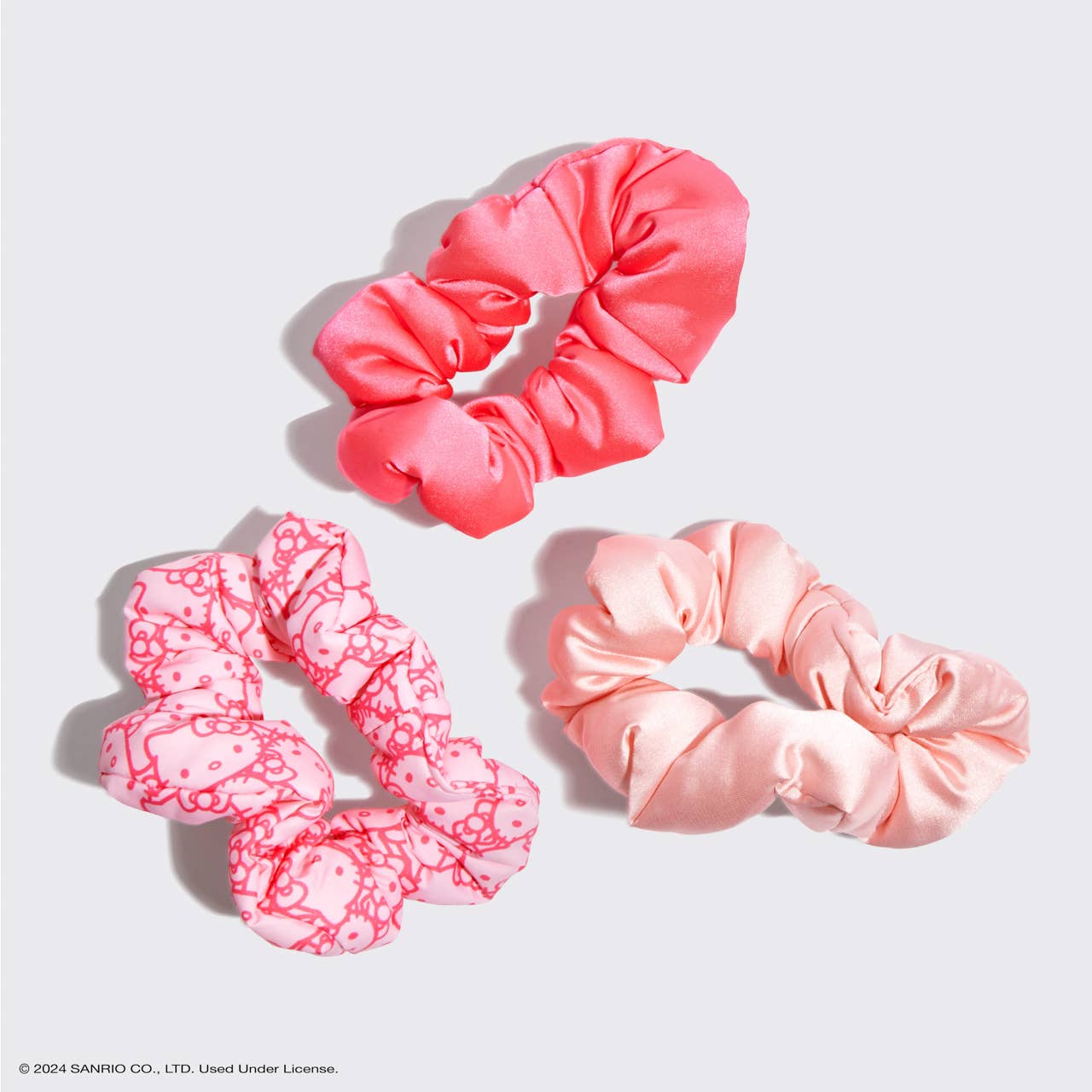 Hello Kitty x Kitsch Recycled Fabric Puffy Scrunchies 3pcSet - OLIVIA PAISLEY 