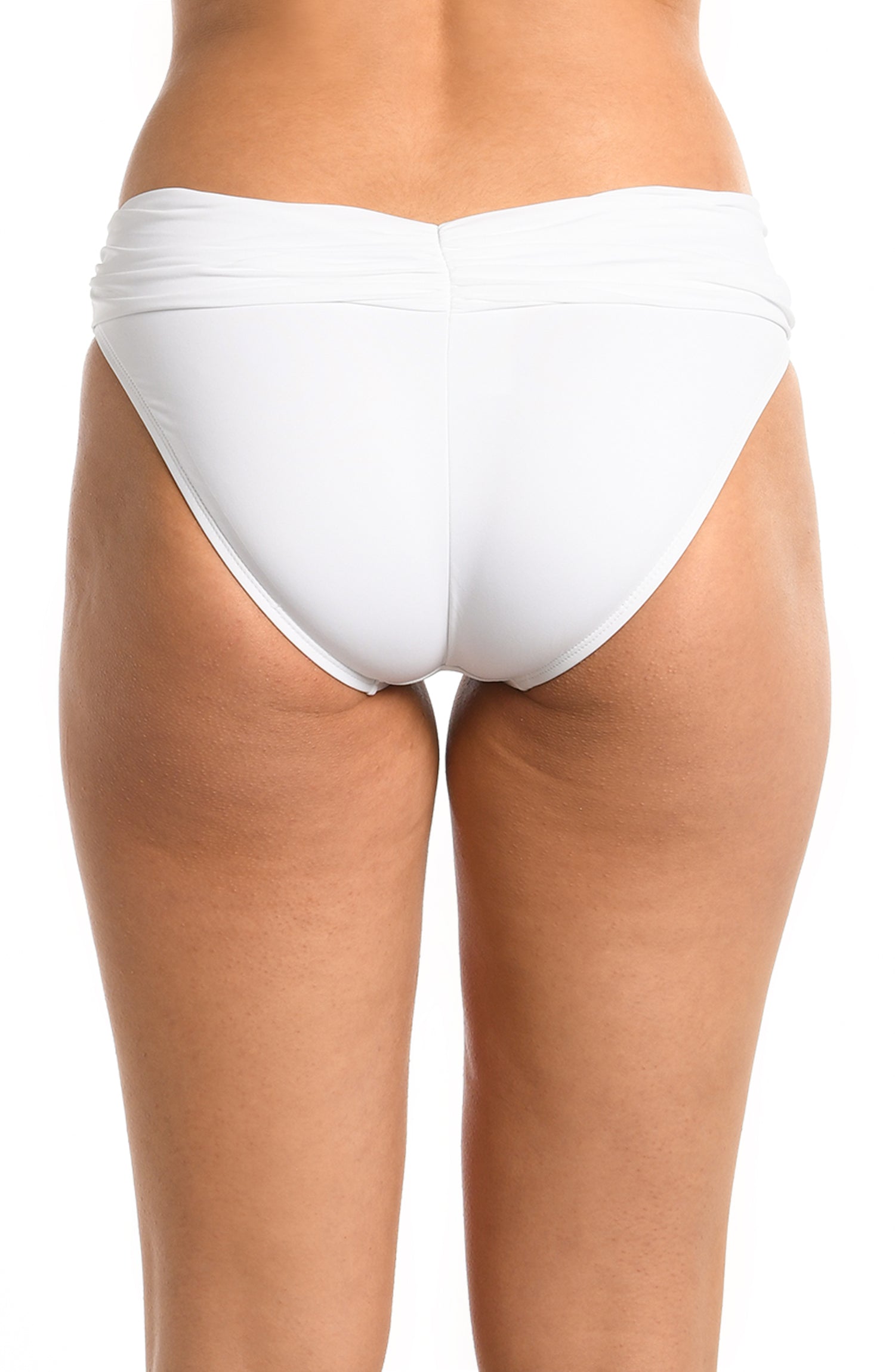 Island Goddess Shirred Band Hipster Bottom White