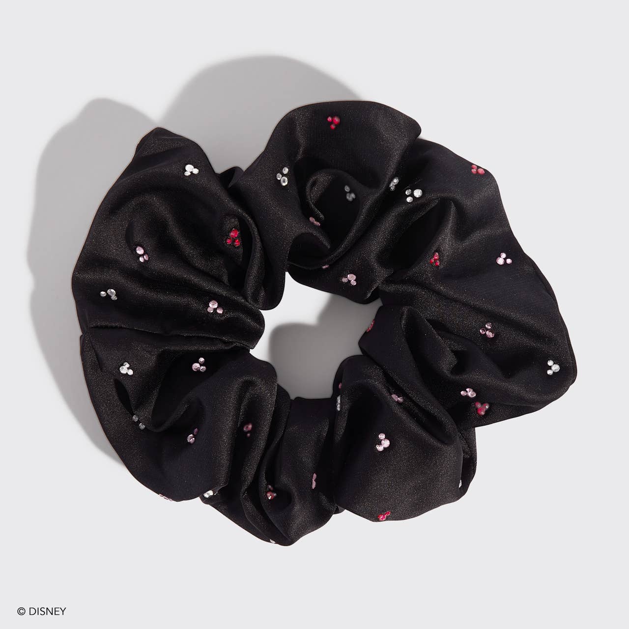 Kitsch & Mickey and Minnie Recycled Fabric Scrunchie - Black - OLIVIA PAISLEY 