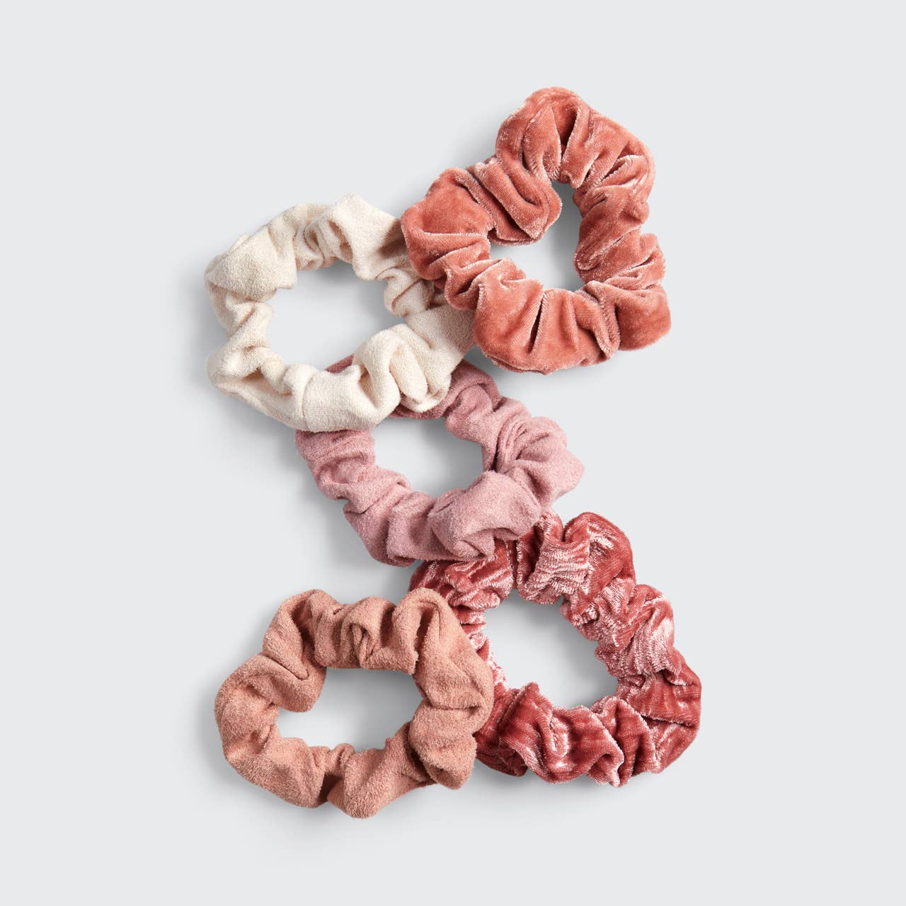 Velvet Scrunchies - Blush and Mauve - OLIVIA PAISLEY 