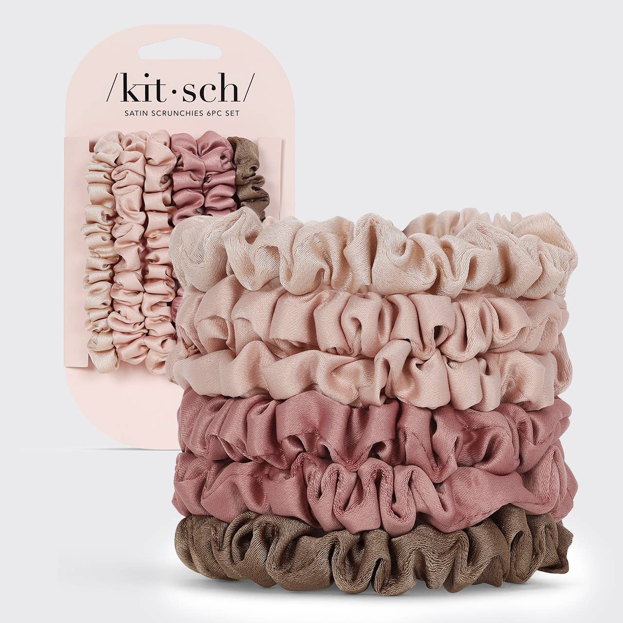 Ultra Petite Satin Scrunchies 6pc - Terracotta - OLIVIA PAISLEY 