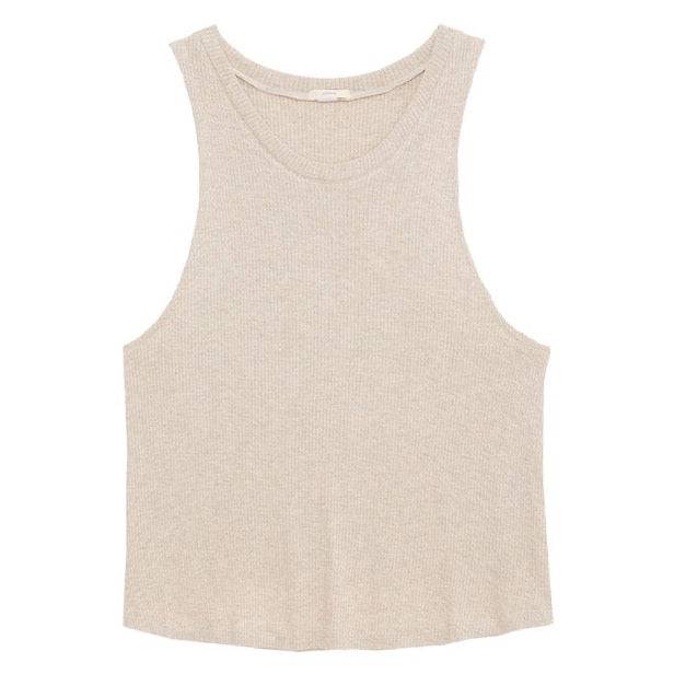 Elon Cozy Ribbed Muscle Tank in Oatmeal - OLIVIA PAISLEY 