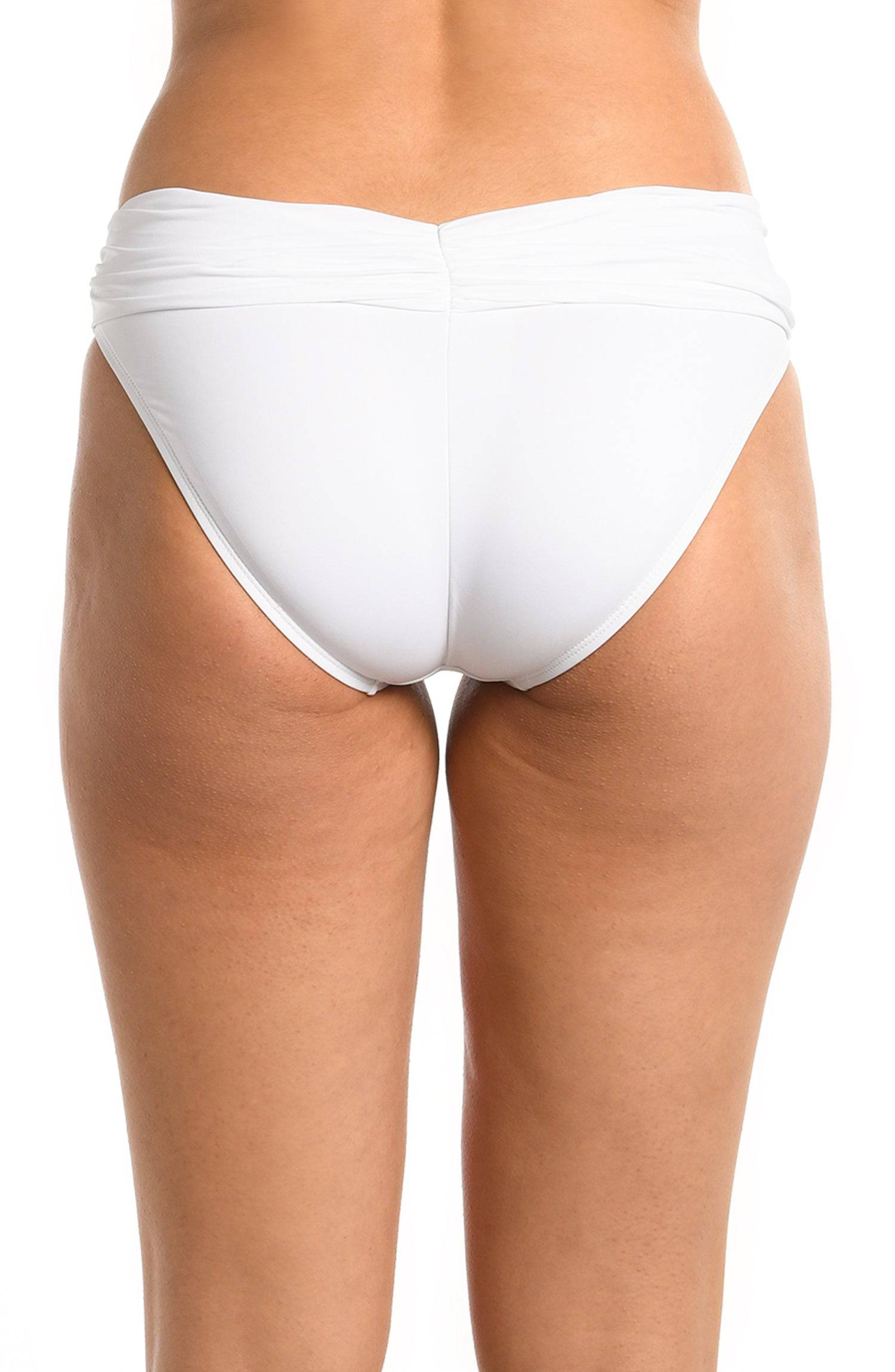 Island Goddess Shirred Hipster Bottom White