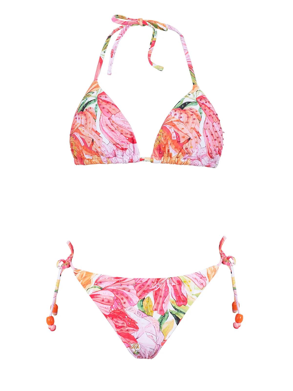 Flora Embroidered Side Tie Bikini Bottom - OLIVIA PAISLEY 