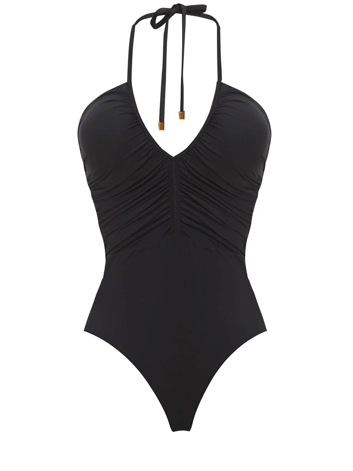 Josie Halter One Piece Swimsuit Black - OLIVIA PAISLEY 